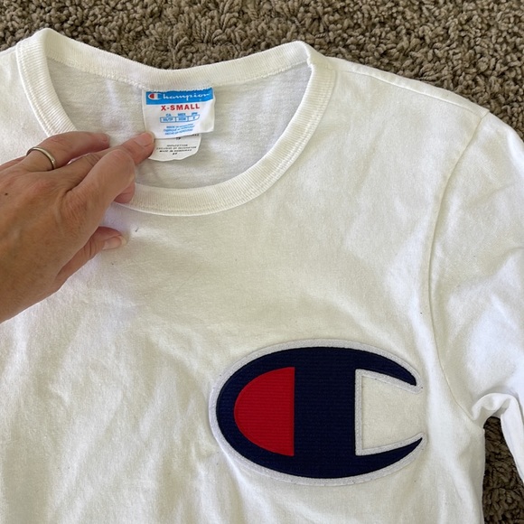 Men’s Champion White Long Sleeve - Picture 3 of 4